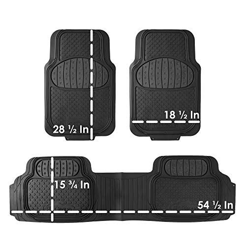 FH Group Heavy-Duty Car Mats - Universal Fit, Trimmable Rubber Floor Mats, Sedans, SUVs, Trucks - Beige - color: Beige