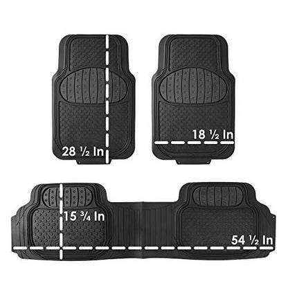 FH Group Heavy-Duty Car Mats - Universal Fit, Trimmable Rubber Floor Mats, Sedans, SUVs, Trucks - Beige - color: Beige