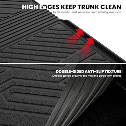 LASFIT Cargo Mat with Backrest Mat for Honda Pilot 2016-2022, Split & One-Piece Foldable Seating TPE Custom Fit Trunk Mat Cargo Liner with Seatback Mat Accessories, Black - style: 4）For Honda Pilot | 2016-2026 | Trunk Mat