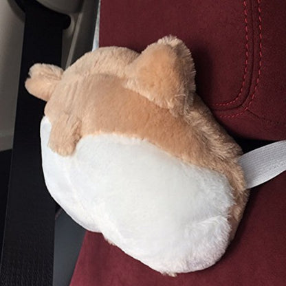 2PCS Super Cute Corgi Butt Car Seat Headrest Neck Pillow