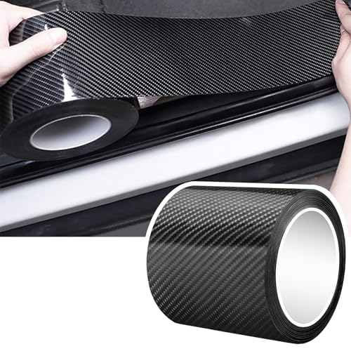 DGSL Car Door Edge Guards Door Sill Protector, 2.7In x 16.4Ft 5D Carbon Fiber Car Wrap Film, Vinyl Automotive Wrap Film Anti-Collision Fits for Most Car (Black) - color: Black, size: 2.7In x 16.4Ft
