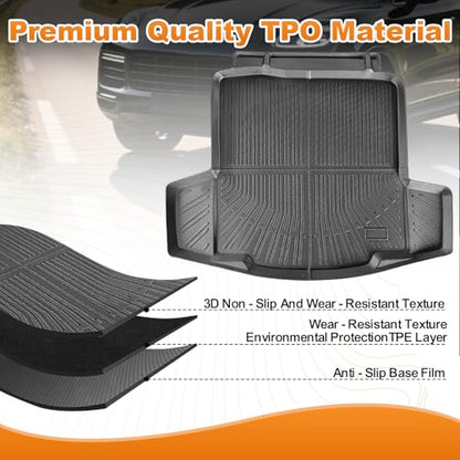 Trunk Liner for 2016-2025 Chevrolet Chevy Malibu 3D Custom Fit All-Weather TPE Material Waterproof Car Cargo Liner Mat, Black - color: 2016-2025 Chevrolet Malibu