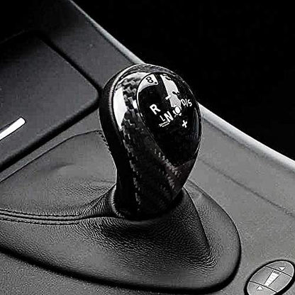 AIRSPEED Carbon Fiber Gear Shift Knob Cover Interior Trim for BMW M3 M5 M6 Accessories(Black) - style: Style D