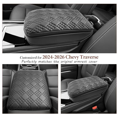 SKTU 2024 2025 2026 Chevy Traverse Center Console Cover for 2024 2025 2026 Chevy Traverse Armrest Cover 2024 2025 2026 Chevy Traverse Accessories 2024-2026 Traverse Soft Center Console Cushion - color: for 2024-2026 Traverse Thicken