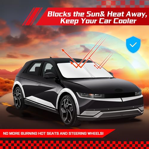 ARISMOTOR Windshield Sun Shade for h-yundai Ioniq 5 2022-2025 2026, Custom Fit Foldable Front Window Sunshade Sun Visor Protector, Block UV Rays Keep Your Car Cooler - size: for Hyundai Ioniq 5 2022-2026