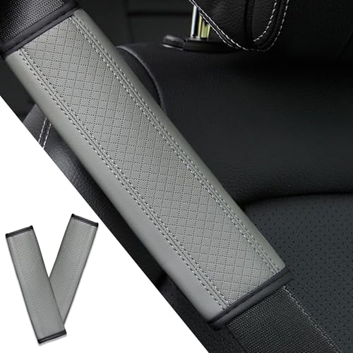 2PCS Car Seat Belt Cover, Soft Shoulder Strap Covers Harness Pads, Safety Leather Seatbelt Comfort Driving Cushion Protect Your Shoulder and Neck Universal for Car, SUV,Truck (Gray) - color: Gray