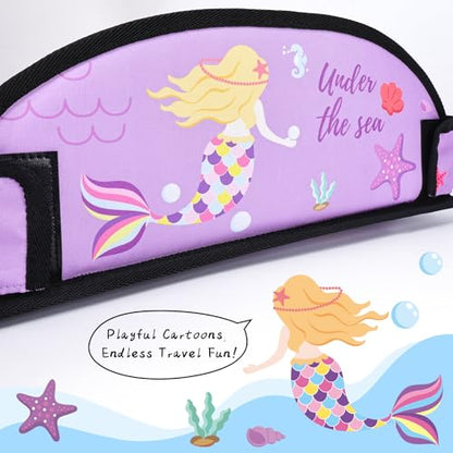 2PCS Kids Travel Tray for Airplane - Toddler Car Seat Table Tray, Road Trip Essentials for Boys & Girls, Carseat Lap Desk for Kids Road Trip Activities (Blue Dinosaur/Purple Mermaid) - color: Blue Dinosaur/Purple Mermaid--2PCS