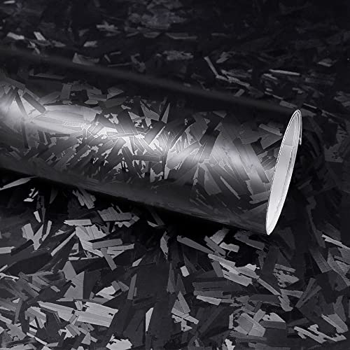 Lypumso Forged Carbon Fiber Vinyl Wraps, Matte Car Wrap Vinyl Rolls for DIY Use, Self-Adhesive Stickers with Air Release Technology for Auto Interior and Exterior (Black Forged Carbon, 1ft x 5ft) - color: Black Forged Carbon, size: 1ft x 5ft