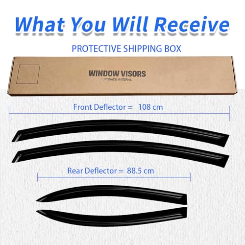 Window Rain Guards Compatible 2006-2011 Honda Civic Sedan w/ 4 Doors Models 4PC Side Wind Deflector Visors Shade Vent - size: 06-11 Honda Civic Sedan