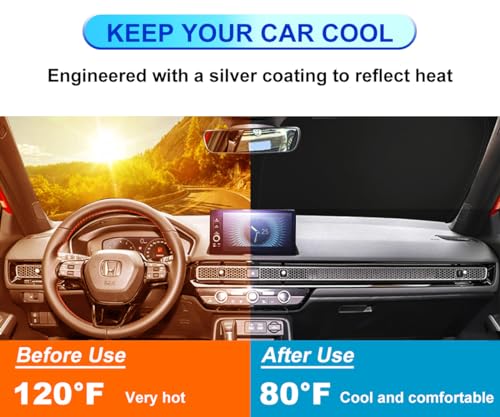 Windshield Sun Shade for Honda Civic 2006 2007 2008 2009 2010 2011, Front Window Shade Sun Visor Protector Honda Civic Accessories Foldable Sunshade Blocks UV Rays Keeps Your Car Cooler - size: for Civic 2006-2011