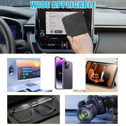 Ohleats Car Screen Cleaner, Microfiber Auto Screen Cleaning Pad, Foldable Touch Screen Cleaner Cloth for Vehicle Dashboard LCD Display, Interior Car Accessories - color: Long Square,2Pcs