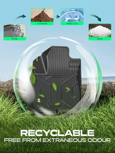 YHTAUTO Automotive Floor Mats Compatible with Honda CR-V 2017-2022 Hybrid Models, TPE All Weather Floor Liner Odorless Custom Fit Car Mats, 1st & 2nd Row, Set of 3 - size: 2017-2022