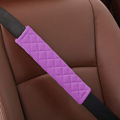 4 Pack Universal Car Seat Belt Pads, Adult Seat Belt Shoulder Strap Covers Harness Pad for Car/Bag,Soft Comfort Helps Protect You Neck Shoulder from The Seat Belt Rubbing (4pack-Purple) - color: purple