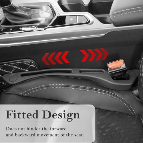 Car Seat Gap Filler 2-Pack, Universal Car Seat Gap Filler Organizer, Seat Gap Plug – Fills Gap Between Seat & Console (Premium Black) - color: Premium Black