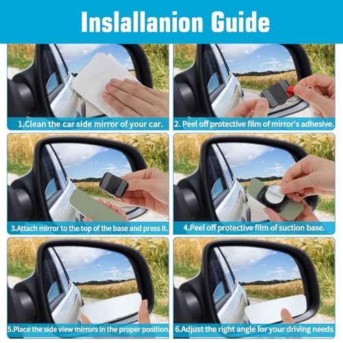 2 Pcs Blind Spot Mirror,Rectangle Car Side Mirror Blindspot Angle Adjustable Blindspot Mirrors for Car Truck(Adhesive,Pack of 2)