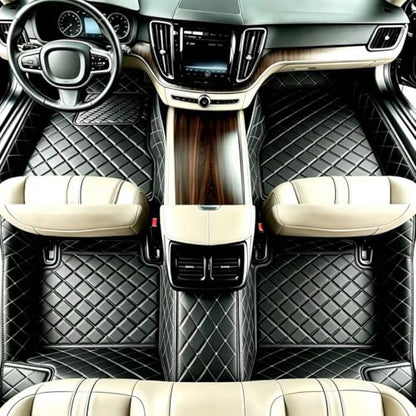 Personalized Floor Mats for Cars, Full Coverage Luxury Mats, Anti-Slip Set, Custom Fit for 99% of Sedan, Trucks, SUVs (Black) - color: Black T