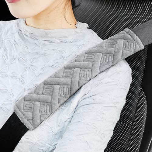 JUSTTOP 2-Pack Universal Car Seat Belt Pads Cover for A More Comfortable Driving, Seat Belt Shoulder Strap Covers Harness Pad for Car Interior Accessories(Grey) - color: grey