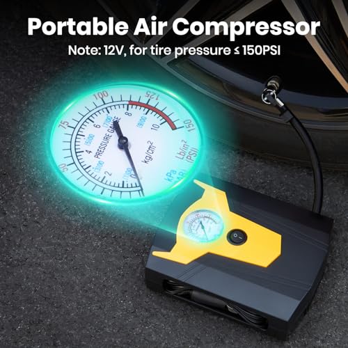 Vetoos Car Roadside Emergency Kit with Jumper Cables, Auto Road Side Safety Kit for Vehicles - with Premium Carry Bag, Portable Air Compressor - style: with Air Compressor