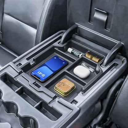 EDBETOS Center Console Organizer Tray Compatible with 2014-2018 Chevy Silverado/GMC Sierra 1500 & 2015-2019 2500HD/3500HD Bench Seat Jump Seat Console Armrest Storage Box Insert Interior Accessories