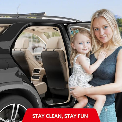 SURDOCA Kick Mats Back Seat Protector for Kids, Leather Car Back Seat Cover for Child, Offers Waterproof Protection of Car Seat Back from Dirt, Mud, Scratches - color: 2 pcs