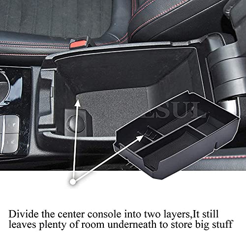 Center Console Organizer Compatible with Bronco Sport 2021-2026 Ford Escape 2020-2026 Storage Tray ABS Insert Organizer Glove Pallet Storage Console Separation