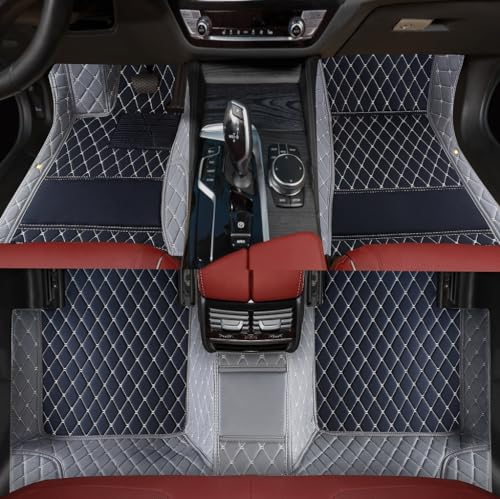 Custom Personalized Floor Mats for Cars，Luxury Full Coverage All Weather Car Floor Mats，Anti-Slip Leather Car Mat Set ，Custom Floor Mats for 99% of Cars, Trucks & SUVs (3D Gray and Black) - color: 3D gray and black