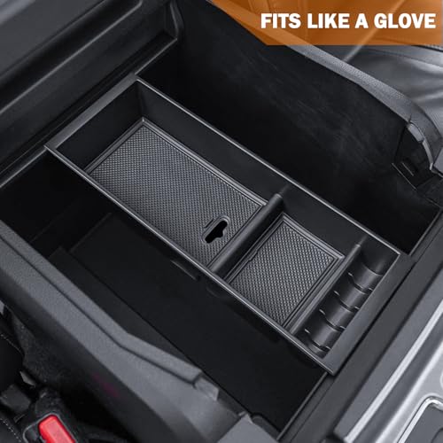 Center Console Organizer Compatible with 2015-2020 Ford F150 Accessories F250/350/450 SuperDuty (2017-2022) and Expedition (2018-2024) Armres Insert Tray, Full Console w/Bucket Seats ONLY