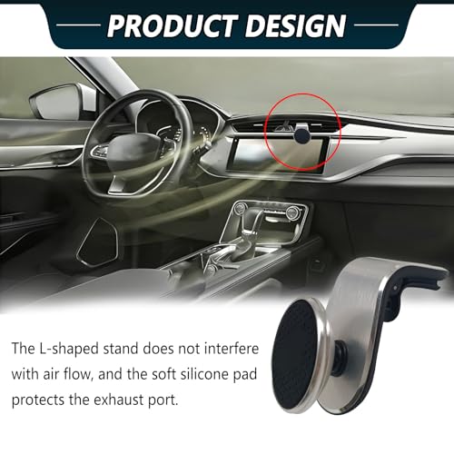 Strong Magnetic Phone Mount for Car, Universal Car Vent Phone Holder, 360° Rotation Adjustable Magnetic Smartphone Holder, Fit for All Smartphones - Silver - color: Silver