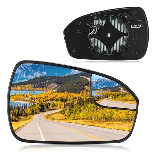 BDFHYK Mirror Glass Compatible with Fusion 2013-2020 Blind Spot Side View Convex Mirror Glass with Rear Holder, Replaces DS7Z17K707B, DS7Z-17K707-B, Heated (Right Side) - size: Right Passenger Side, style: 2013-2020 Fusion