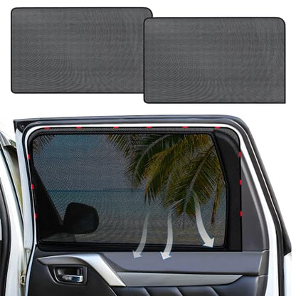 ZATOOTO Car Shades for Back Windows Baby, Car Window Shades Magnetic Mesh Sun Shade for Car Window Car Shade Protection from Heat and UV for Sleeping Camping - color: Back 2pack