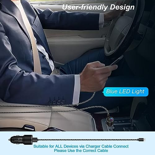 48W USB C Car Charger, All Metal 12V USB Outlet PD & QC 3.0 Fast Charge iPhone Car Charger Adapter Type C Flush Fit Car Plug for iPhone 17 16e 16 15 14 13 12 11 Pro Max SE XR,Samsung S26 S25 S24 A17