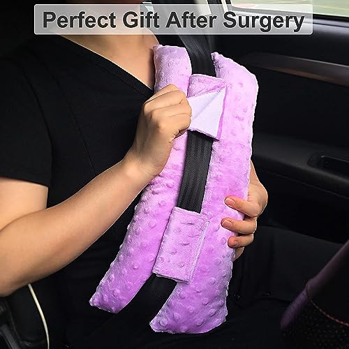 Hysterectomy Pillow Abdominal Post Surgery Pillows with Pocket Comfort for Ice Heat Packs Tummy Tuck Belly Incision Recovery Seatbelt Gifts Women Patients (Lavender) - color: Lavender
