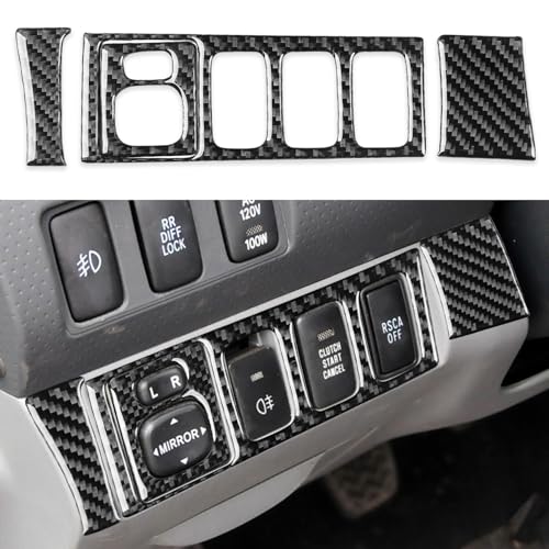 NVCNX Real Premium Carbon Fiber for Toyota 2nd Gen Tacoma Accessories 2005-2015 2006 2007 2008 2009 2010 2011 2012 2013 2014 Car Dash Side Mirror Adjustment Cover Interior Trim Sticker Decal 4PCs - color: Dash Side Mirror Adjustment Trim B - for 2005-2015