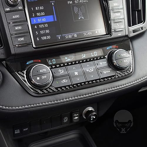 NVCNX Real Premium Carbon Fiber Car Dashboard AC Panel Cover Decal Compatible with Toyota RAV4 2013 2014 2015 2016 2017 2018 XLE LE Limited SE Adventure Platinum Hybrid Interior Trim Accessories Black - color: Ac Panel