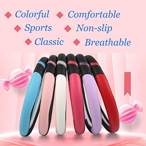 Cxtiy Steering Wheel Cover for Women Leather Universal Steering Wheel Covers for Car 15 inch (Pink) - color: Pink