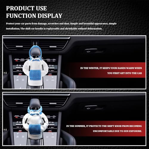 Universal Hoodie Car Gear Shift Cover, Funny Shifter Hoodie, Most Car Gear Shift Levers - color: White Blue, size: 1 Piece