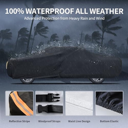 F-150 Truck Cover Custom Fit 1997-2026 Super Cab Short Bed(6.5') with Door Zipper, 10 Layers Outdoor Heavy Pickup Truck Cover Waterproof All Weather, Wind Dust Sun Protector. - size: F-150 1997-2026 Super Cab+Towel+Bag