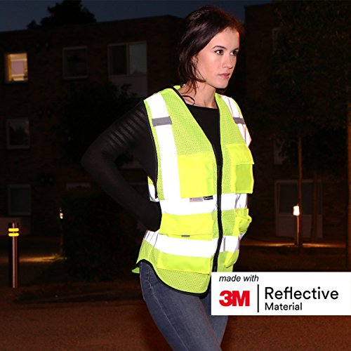 Salzmann Mesh Safety Vest | Hi Vis Multi Pocket Reflective Vest | 4 Colors – 5 Sizes | Made with 3M Reflective Material - color: Yellow Mesh, size: 4X-Large-5X-Large