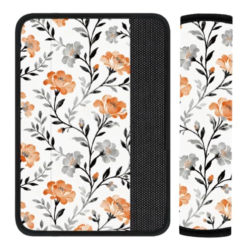 2Pcs Seat Belt Cover Pad 11 Inch Long Seat Belt Cushion Soft Comfort Shoulder Strap Protector Neck Pad Auto Accessory Decoration for Car Truck SUV Bag Backpack Floral Vine - color: Floral Vine