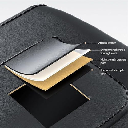 Car Seat Gap Organizer – Universal Leather Side Pocket Storage Box for SUV, Truck & Sedan, Center Console Organizer with 4 Storage Pockets, Premium Black Car Accessories for Men & Women