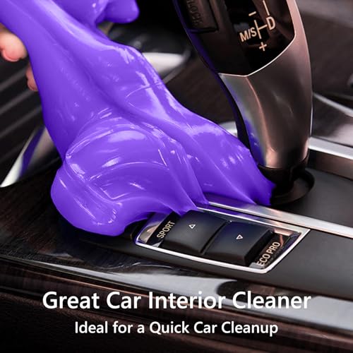 PULIDIKI Car Cleaning Gel for Car Cleaning Putty Car Putty Auto Detailing Tools Car Slime Cleaner Dust Cleaning Gel for Car Interior Cleaner Car Accessories Keyboard Cleaner Purple, 4 Pack (160g Each) - size: Purple 4 Jars (640g total)