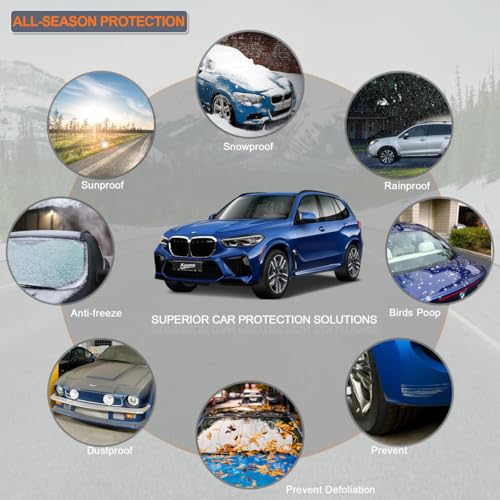 Kayme 6 Layers SUV Car Cover Custom Fit for BMW X5 (2007-2025) Waterproof All Weather for Automobiles, Outdoor Full Cover Rain Sun UV Protection.Silver - size: 7. Custom Fit BMW X5