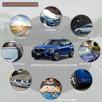Kayme 6 Layers SUV Car Cover Custom Fit for BMW X5 (2007-2025) Waterproof All Weather for Automobiles, Outdoor Full Cover Rain Sun UV Protection.Silver - size: 7. Custom Fit BMW X5