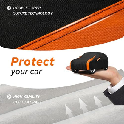 10-Layer Compatible with Honda CR-V Car Cover Waterproof All Weather for Automobiles, Outdoor Full Exterior Covers Soft Cotton Lining Rain Snow UV with Door Zipper, Fit for 1995-2025 - size: Custom Fit for Honda CR-V