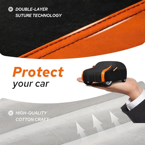 10-Layer Compatible with Mercedes-Benz GLC Car Cover Waterproof All Weather for Automobiles, Outdoor Full Exterior Covers Soft Cotton Lining Rain Snow UV with Door Zipper, Fit for 2016-2025 - size: Custom Fit for Benz GLC