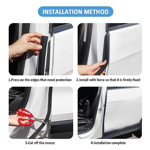 Car Door Seal Strip,U-Shaped Automotive Weather Stripping Rubber Seal Strip with Metal Clips,Universal Push-in Car Door Edge Guards Fits Car Truck RV Boat Home(25Ft) - color: 25Ft