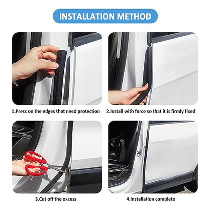 Car Door Seal Strip,U-Shaped Automotive Weather Stripping Rubber Seal Strip with Metal Clips,Universal Push-in Car Door Edge Guards Fits Car Truck RV Boat Home(25Ft) - color: 25Ft