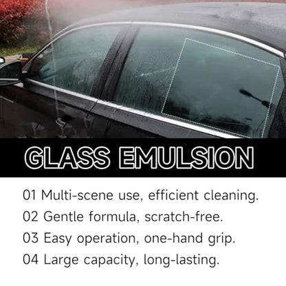 Glass Emulsion Cleaner, Glass Oil Film Remover for Car, Automotive Window Cleaner, Improve Windshield Clarity(2Pcs)