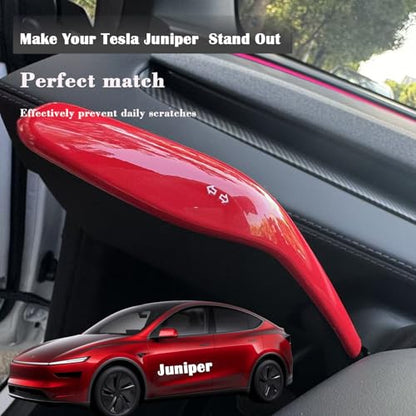 YHCDSEA Steering Lever Cover for Tesla Model Y Juniper, Gear Shift Cover Accessory - Decorative Cover (My Juniper-Red) - style: MY Juniper-Red