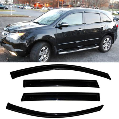 94763 Side Window Visors Wind Vent Deflector for 2007-2013 Acura MDX,4pcs Outside Mount Tape-On Nice Sun Rain Guards Set - size: 2007-2013 Acura MDX(Dark Smoke)